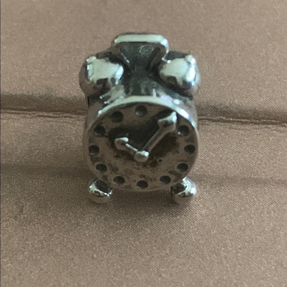 RETIRED Genuine Pandora Silver Alarm Clock Charm - Picture 3 of 5